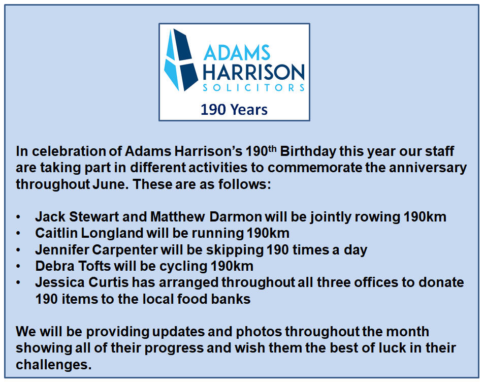 Adams Harrison 190th Anniversary Celebrations Announcement 1